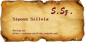 Siposs Szilvia névjegykártya